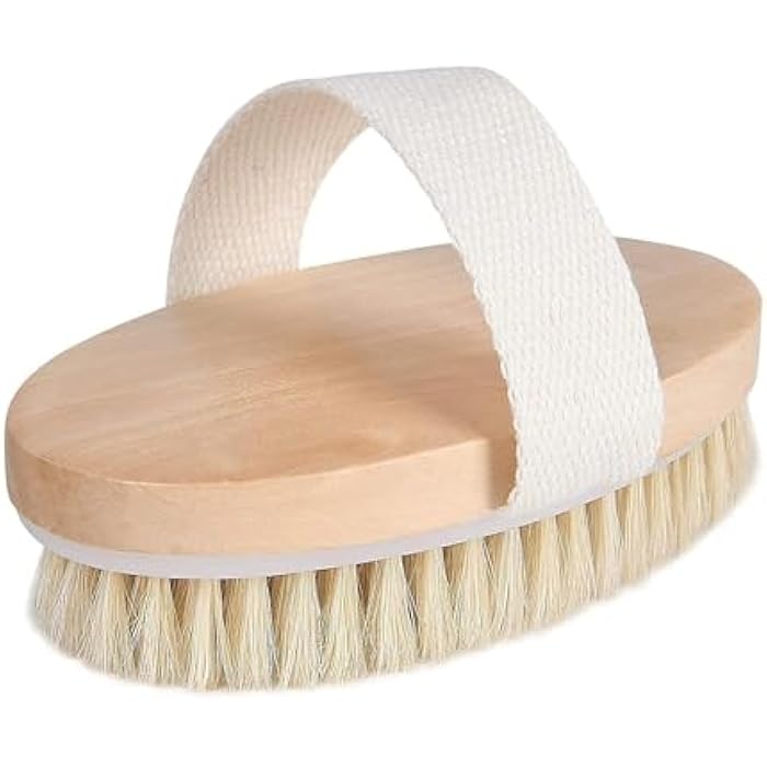 Dry Brush for Natural Body, Dry Massage Brush, for Exfoliation and Massage, Dry and Wet Use, Improving Blood Circulation and Lymphatic Drainage, Ideal for Flawless Skin - Image 1